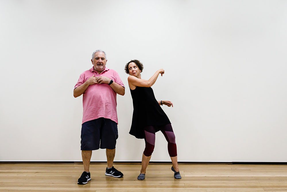 A dance teacher and a student standing next to each other in the Creative Ageing Dance Teaching Skill Set course